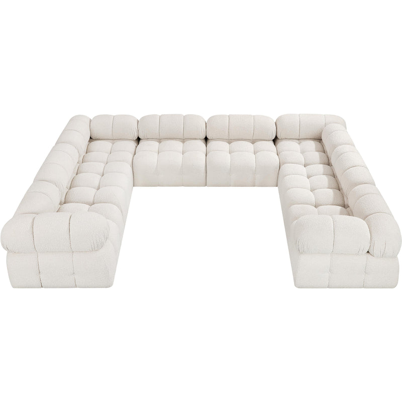 Meridian Ames Cream Boucle Fabric Modular Sectional IMAGE 5