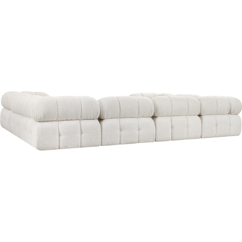 Meridian Ames Cream Boucle Fabric Modular Sectional IMAGE 6