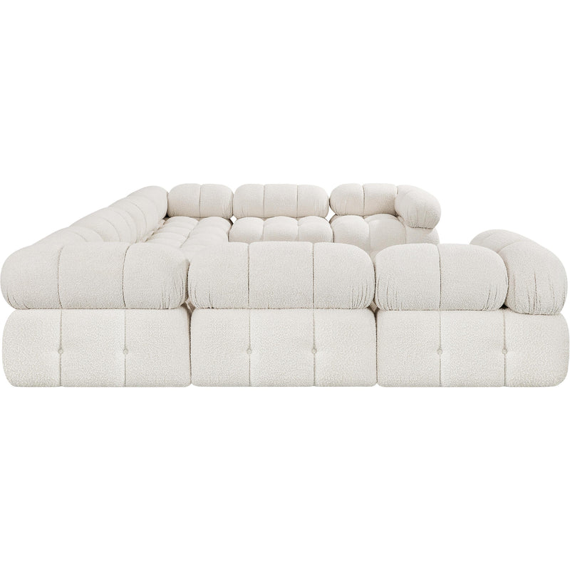 Meridian Ames Cream Boucle Fabric Modular Sectional IMAGE 7