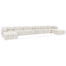 Meridian Ames Cream Boucle Fabric Modular Sectional IMAGE 12