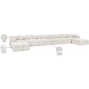Meridian Ames Cream Boucle Fabric Modular Sectional IMAGE 13