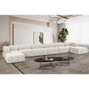 Meridian Ames Cream Boucle Fabric Modular Sectional IMAGE 2