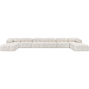 Meridian Ames Cream Boucle Fabric Modular Sectional IMAGE 3