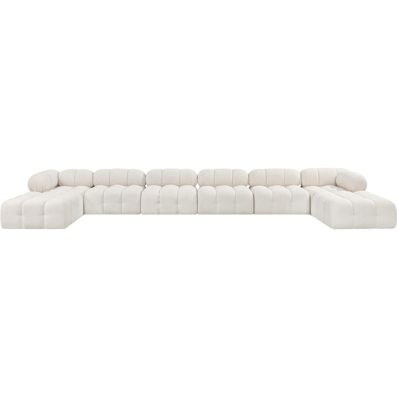 Meridian Ames Cream Boucle Fabric Modular Sectional IMAGE 3