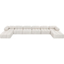 Meridian Ames Cream Boucle Fabric Modular Sectional IMAGE 4