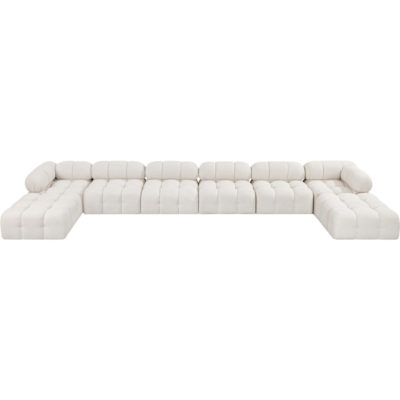 Meridian Ames Cream Boucle Fabric Modular Sectional IMAGE 4