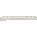 Meridian Ames Cream Boucle Fabric Modular Sectional IMAGE 5