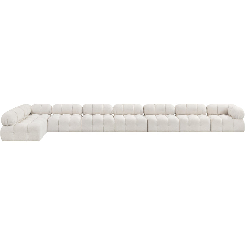 Meridian Ames Cream Boucle Fabric Modular Sectional IMAGE 5
