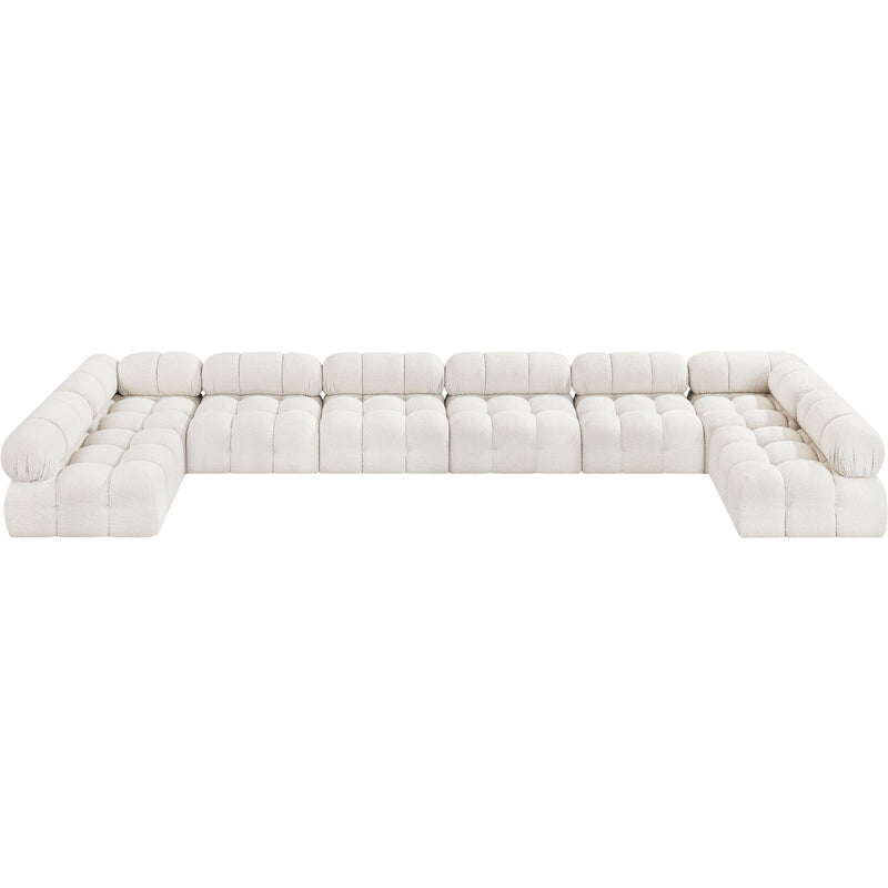 Meridian Ames Cream Boucle Fabric Modular Sectional IMAGE 6