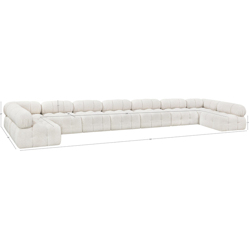 Meridian Ames Cream Boucle Fabric Modular Sectional IMAGE 12