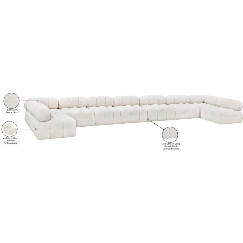 Meridian Ames Cream Boucle Fabric Modular Sectional IMAGE 13