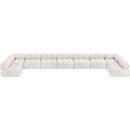 Meridian Ames Cream Boucle Fabric Modular Sectional IMAGE 4