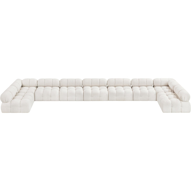 Meridian Ames Cream Boucle Fabric Modular Sectional IMAGE 4