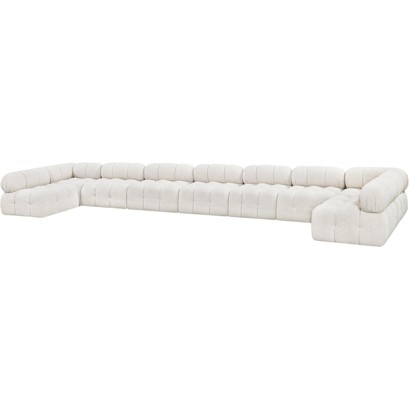 Meridian Ames Cream Boucle Fabric Modular Sectional IMAGE 5