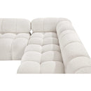 Meridian Ames Cream Boucle Fabric Modular Sectional IMAGE 8