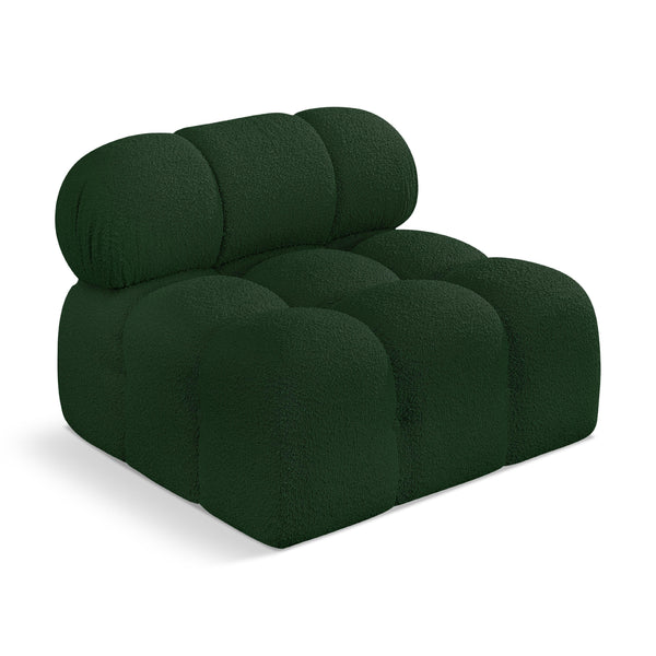 Meridian Ames Green Boucle Fabric Armless IMAGE 1