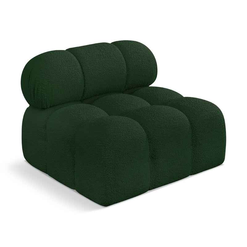 Meridian Ames Green Boucle Fabric Armless IMAGE 1