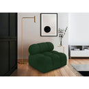 Meridian Ames Green Boucle Fabric Armless IMAGE 2