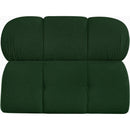Meridian Ames Green Boucle Fabric Armless IMAGE 3