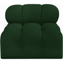 Meridian Ames Green Boucle Fabric Armless IMAGE 4