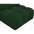 Meridian Ames Green Boucle Fabric Armless IMAGE 9