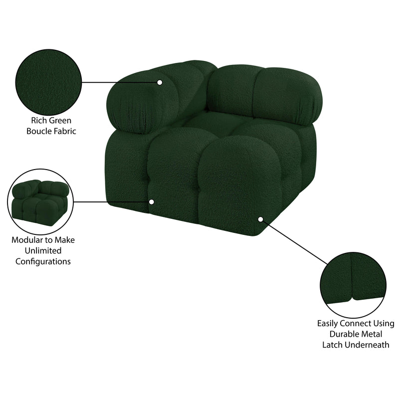 Meridian Ames Green Boucle Fabric Corner IMAGE 10