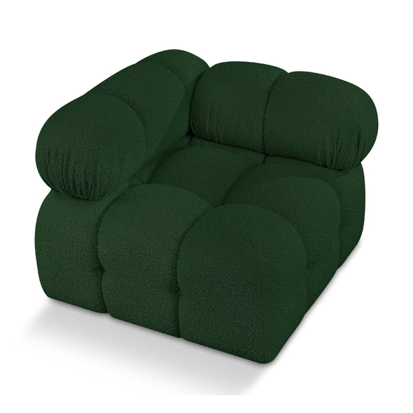 Meridian Ames Green Boucle Fabric Corner IMAGE 1