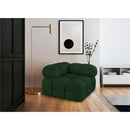 Meridian Ames Green Boucle Fabric Corner IMAGE 2