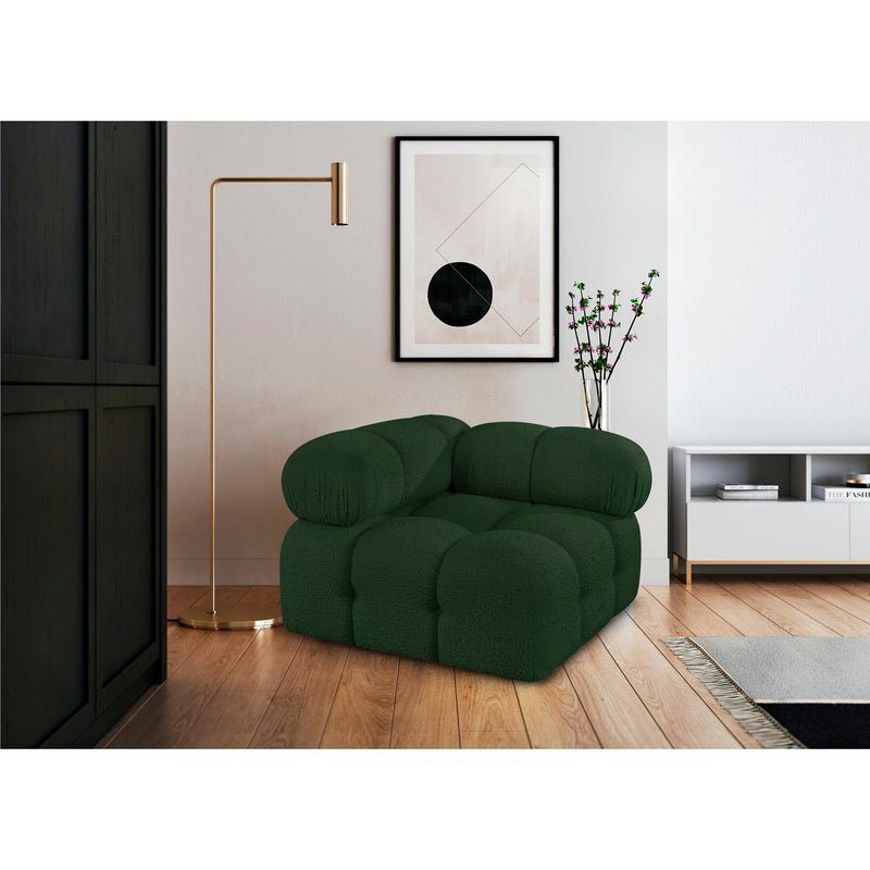 Meridian Ames Green Boucle Fabric Corner IMAGE 2