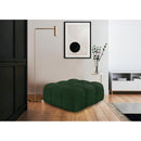 Meridian Ames Green Boucle Fabric Ottoman IMAGE 2
