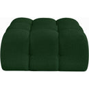 Meridian Ames Green Boucle Fabric Ottoman IMAGE 3