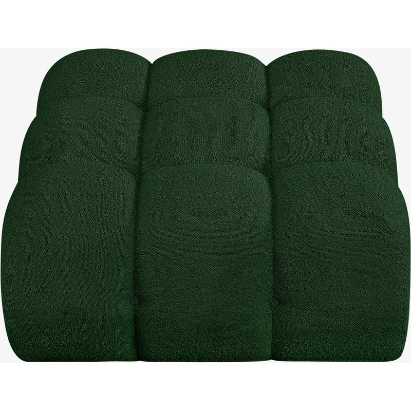 Meridian Ames Green Boucle Fabric Ottoman IMAGE 4