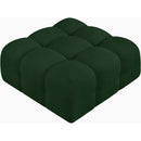 Meridian Ames Green Boucle Fabric Ottoman IMAGE 5