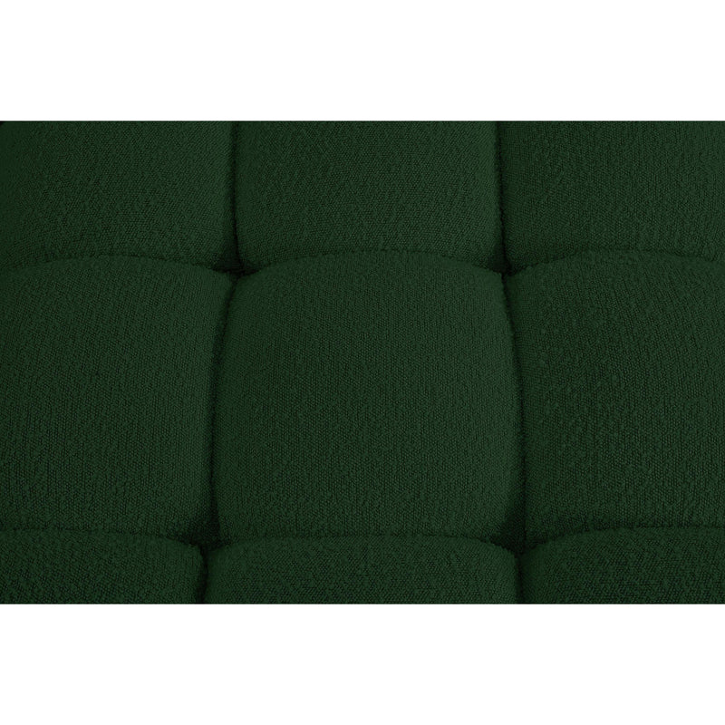 Meridian Ames Green Boucle Fabric Ottoman IMAGE 6