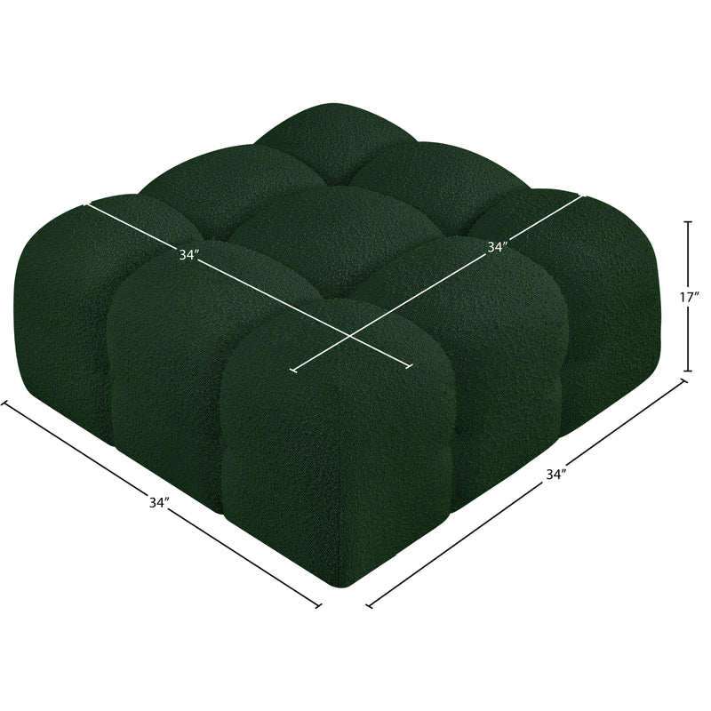 Meridian Ames Green Boucle Fabric Ottoman IMAGE 7