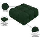 Meridian Ames Green Boucle Fabric Ottoman IMAGE 8
