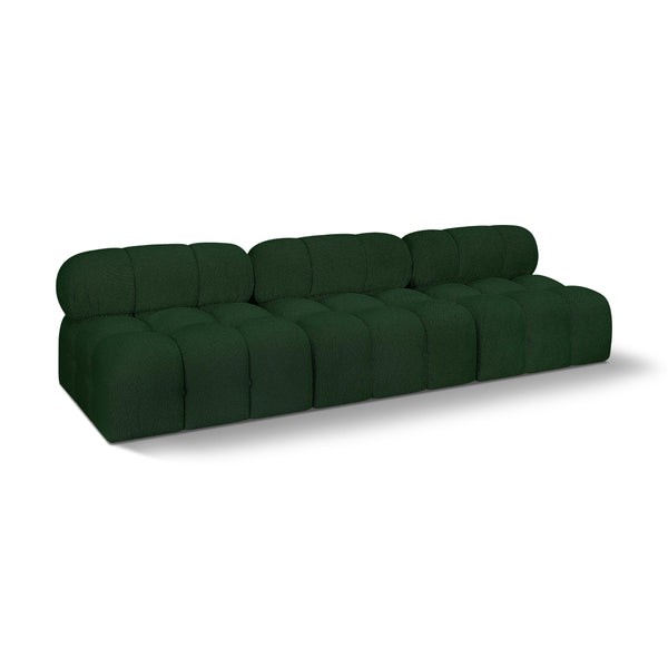 Meridian Ames Green Boucle Fabric Modular Sofa IMAGE 1