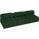 Meridian Ames Green Boucle Fabric Modular Sofa IMAGE 5