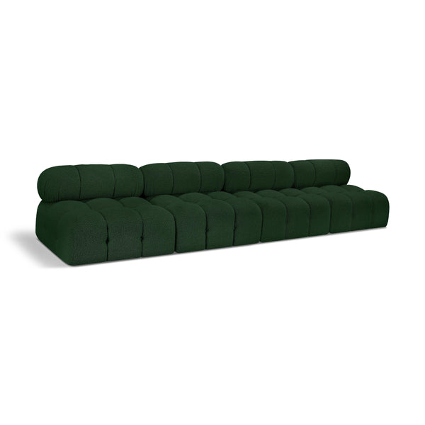 Meridian Ames Green Boucle Fabric Modular Sofa IMAGE 1