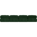 Meridian Ames Green Boucle Fabric Modular Sofa IMAGE 3
