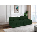 Meridian Ames Green Boucle Fabric Modular Sofa IMAGE 2