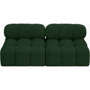 Meridian Ames Green Boucle Fabric Modular Sofa IMAGE 5