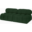 Meridian Ames Green Boucle Fabric Modular Sofa IMAGE 6