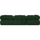 Meridian Ames Green Boucle Fabric Modular Sectional IMAGE 3