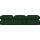 Meridian Ames Green Boucle Fabric Modular Sectional IMAGE 3