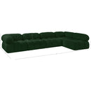 Meridian Ames Green Boucle Fabric Modular Sectional IMAGE 13
