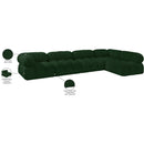 Meridian Ames Green Boucle Fabric Modular Sectional IMAGE 14