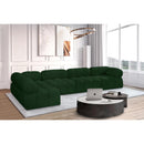 Meridian Ames Green Boucle Fabric Modular Sectional IMAGE 2