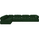Meridian Ames Green Boucle Fabric Modular Sectional IMAGE 4
