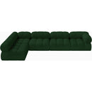 Meridian Ames Green Boucle Fabric Modular Sectional IMAGE 5